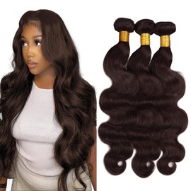 MAMART 28 28 28 Inch Dark Brown Bundles Body Wave Human Hair Color 4 Bundles Chocolate Brown Human Hair Body Wave Bundles Double Weft Wet And Wavy Hair Extension For Black Women