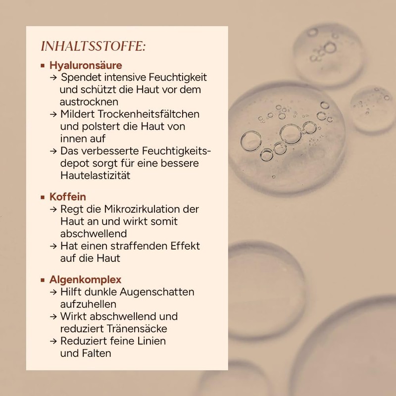 JUNGLÜCK Hyaluronic Eye Gel - Cooling Eye Roller Against Dark