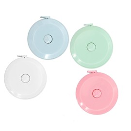 4 Stück Maßband – für Körperstoff, Nähen, Schneider, Stoff, Stricken, Handwerk, Gewichtsverlust, Messungen, einziehbar, 152,4 cm, 1,5 m, kleiner Druckknopf, doppelseitiges Maßband