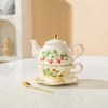 Teapot cup combo,Teapot and Teacup for One,Porcelain Tea for One