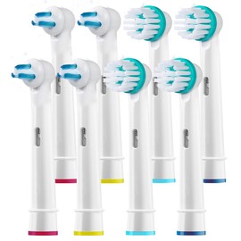 Replacement Brush Heads for OralB Braun Professional Ortho & Power Tip Kit- 8 Pack Compatible Orthodontic Electric Toothbrush Head Fit The Oral-B Pro 1000, Kids Plus!
