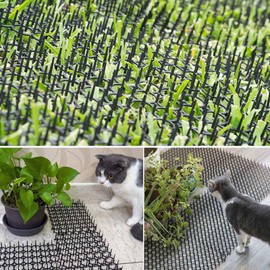 Fuyamp 12 Sheets Cat Scat Mat with Spikes, ABS Plastic Pet and Dog Deterrent Prickle Mat for Garden, Porch, Home, Anti Cat Mat Indoor Outdoor Mat