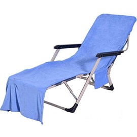 VOCOOL Chaise Lounge Pool Chair Cover Beach Towel Fitted Elastic Pocket Won't Slide 85" L x 30" W-Royal Blue