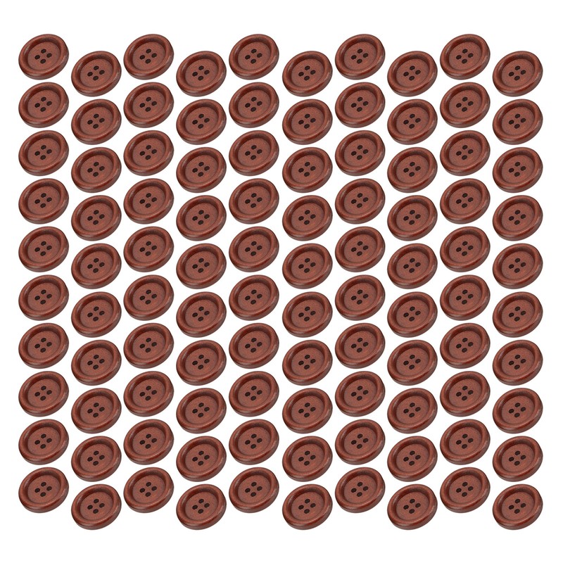 100Pcs Wooden Button 20mm 4 Holes Delicate Cute Waterproof Clothing