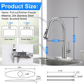Kitchen Faucet with Pull Down Sprayer,Kitchen Sink Faucet with Sprayer,High Arc Single Handle Classic Stainless Steel Sink Accessories,Suitable for Laundry Rv Bar (Polished Chrome)