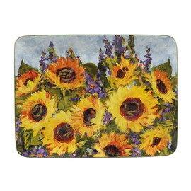 Certified International Sunflower Bouquet Rectangular Platter 16" x 12", Large, Multicolor