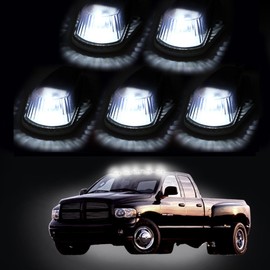 OCPTY Cab Marker Light 5pcs Smoke Lens Top Roof Running Marker Assembly w/T10 White Bulbs fit for 1988-1997 For Ford F Super Duty 1980-1997 For Ford For F- 150 For F- 250 For F- 350