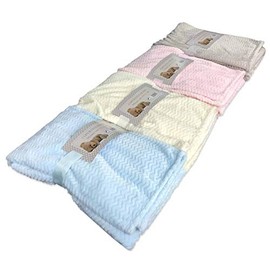 Tex family Fleece Blanket 100 x 140 cm for Cot Bed Light Blue