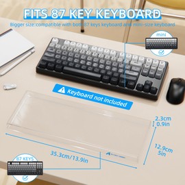 ATTACK SHARK Staubschutzhülle aus transparentem Acryl für Gaming-Tastaturen mit 87 Tasten, 32,5 x 12,7 x 2,3 cm, kompatibel mit Tastaturen unter 87 Tasten, stoßfeste Tastaturabdeckung – transparent