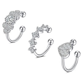 incaton Ear Cuff Non Piercing Cuff Earrings Shiny Silver Fake Helix Cartilage Cuffs Without Piercing Hole Cuffs