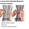 Magnetic Tiebacks for Curtains, 2 Pack Bow Pearl Curtain tiebacks
