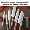 WANTTIK Rolling Knife Sharpener Kit, 4-in-1 w/Leather Strop & 4