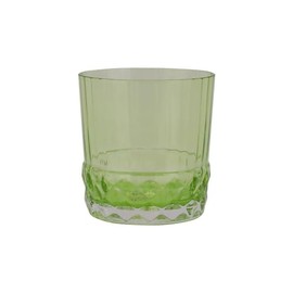 Vietri Viva Deco Green Short Tumbler, 3.5" H, 12 oz, Glass Water Cocktail & Beverage Drinkware/Barware