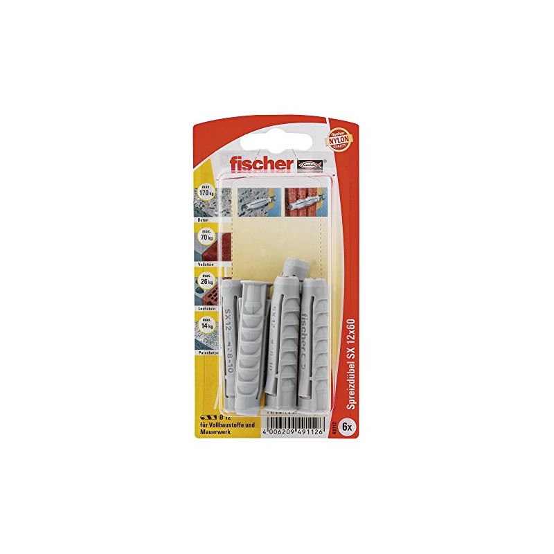 Fischer Expansion dowel SX 12 x 60 K SB card,