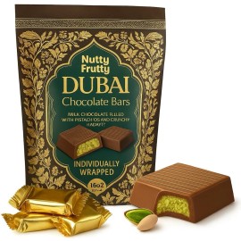 Nutty Fruitty Gourmet Dubai Milk Chocolate Pistachio & Kadayif Bars Nutty Fruity 16oz