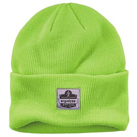 Ergodyne - 16806 Cuffed Rib Knit Beanie Hat, N-Ferno 6806, Lime, One Size