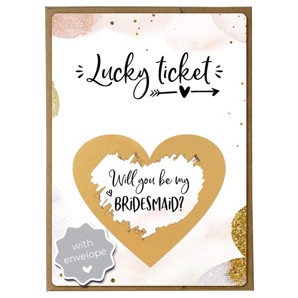 Jolicoon Will you be my bridesmaid scratch card with envelope