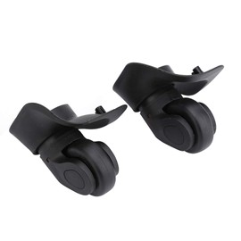 Alomejor 1 Pair of Luggage Swivel Wheels PVC Suitcase Replacement Wheels Wheel Attachments Silent Wear Pulley for Luggage Suitcase Trolley, black