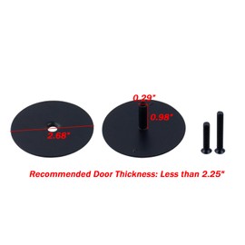 LC LICTOP 2-5/8 Inch Door Hole Cover Plate, Matte Black Steel Deadbolt Hole Filler Plate, Door Knob Lock Hole Cover for Home Security, Fits Interior & Exterior Doors, 2Pcs Black