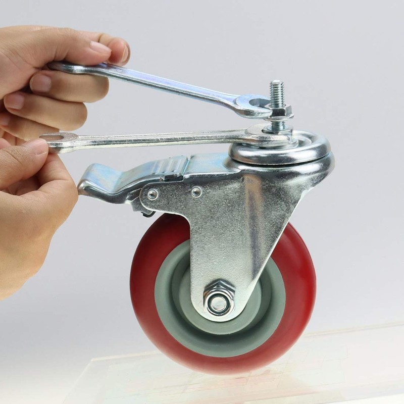 Heavy Duty Stem Caster Wheels Double Bearing PU Castors No