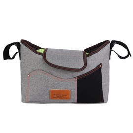 Large Capacity Hanging Stroller Organizer Bag Baby Carriage Storage Package(Gray)