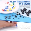 Glarks 310 Pieces 5 Styles Black Push Pins Set, Thumb