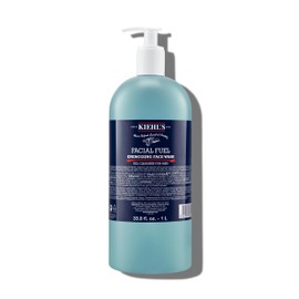 Kiehl's Kiehl's Facial Fuel Face Wash, Refreshing + Invigorating Men's Gel Cleanser, with Caffeine, Vitamin E and Menthol, Non-Drying Formula Moisturizes Skin, Great for Clogged Pores - 33.8 fl oz