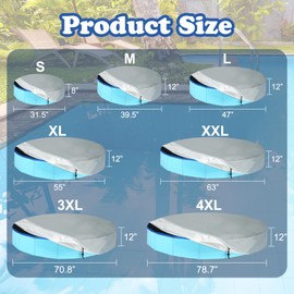 YUEPET Round Dog Pool Cover Portable Kiddie Pool Cover, Foldable Swimming Pool Cover Suitable for Dog Pool and Kiddie Pool 78.7"×12"(Grey)