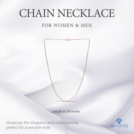 Sea of Ice Italian Box Chain Necklace – Silver Chain Necklace for Women and Men – 925 Sterling Silver Spring Ring Clasp Jewelry Chain – Multisize Silver Chain Unisex