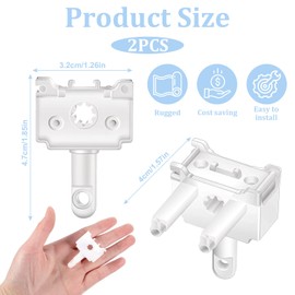 2 Pcs Vertical Blinds Replacement Parts ABS Material White Window Blinds Replacement Parts Control Replacement Repair Accessories