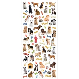 Playhouse Micro Mini Foil Accent Sticker Sheet for Crafts, Trading & Collecting - Dog Buddies 1 Pack