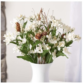 Factory Direct Craft Group of 2 Artificial Lily Heather and Pine Cone Bushes for Summer or Fall Arrangements and Woodland Displays