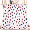 JarThenaAMCS Patriotic Fuzzy Blanket Red Blue Star Throw Blanket 4th