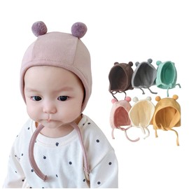 HapiChil Cute Bear Ears Baby Hat, Nursery Select, Baby Fashionable Hat (3 Months - 18 Months, 1 Year and a Half Years, 17.7 - 19.3 inches (45 - 49 cm), cream