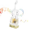Cello Shaped Music Box with LED Lights Transparent Musical Box