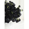 Floroom Ranunculus Artificial Flowers 18 Pcs Black Faux Silk Mini