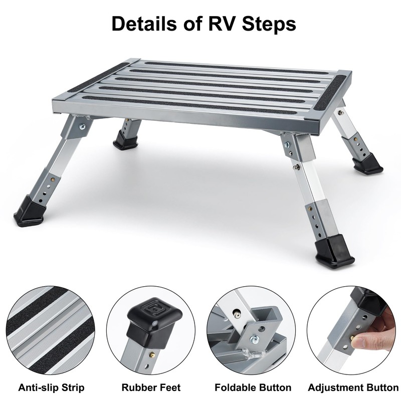 Risornda Extra Large RV Step Stool, 19" x 14.5" RV