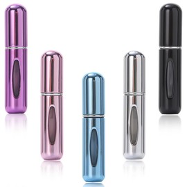 ChicAppeal 5 Stück 5ml Parfümzerstäuber Nachfüllbar Leer Reise Parfüm Zerstäuber,Portable Sprühflasche Taschenzerstäuber,Mini Parfümzerstäuber, Parfüm Abfüller,für Handtasche, Reisen, Ferien