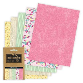 Décopatch DP001O Décopocket with 5 Paper Sheets (30 x 40 cm; Folded 13 x 9.5 cm) Handy to Carry and Easy to Use 1 Pack Assorted Colours