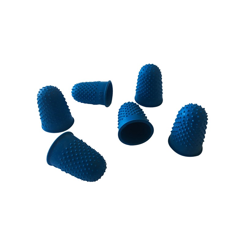 Pack of 12 Blue No.1 Rubber Thimblettes - Medium Thimble