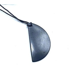 TENET - NATURAL SHUNGITE STONE 100% russia (SHUNGITE PENDANT SEMICERCHIO 50 MM)
