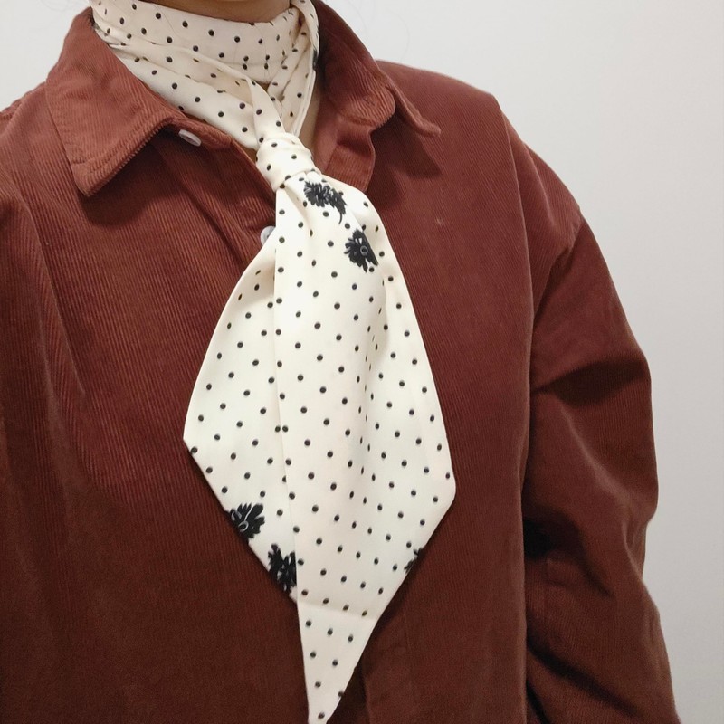 GIMIRO Elegant Ladies Silk Scarf 140 x 9 cm Polka