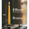 24 Packs Natural Beeswax Taper Candles 8 inch Beeswax Candles