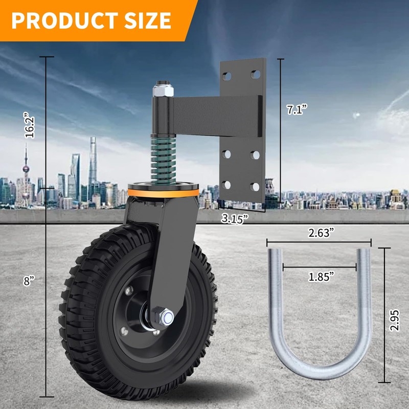 Gate Wheel, 8” Heavy Duty Fence Gate Wheel, Made of