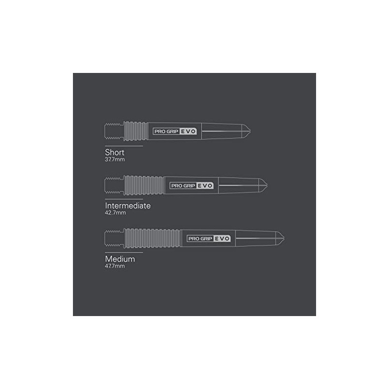 Target Darts Gold Pro Grip Evo Aluminium Dart Shafts Short