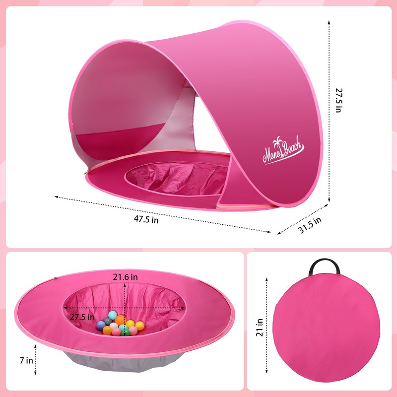 Monobeach Baby Beach Tent Pop Up Portable Shade Pool UPF50+