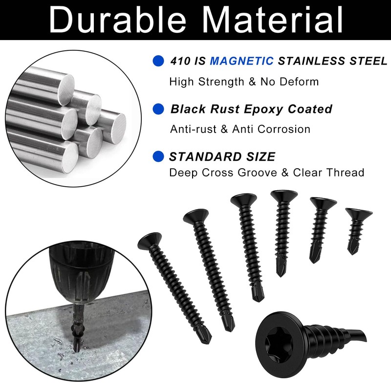 FandWay 100Pcs Torx Self Tapping Screws for Steel,M4.2x25mm Countersunk Self