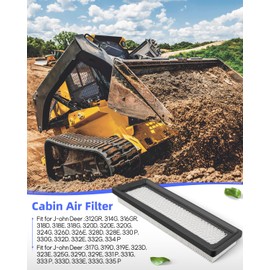 Urnqowuy AT359416 Cabin Air Filter Fit for John Deere 318D 318E 319D 319E 320D 320E 323D 323E 326D 326E 328D 328E 329D 329E 332E 333D 333E 312GR 314G 316GR 317G, Replace PA5698 WP10175