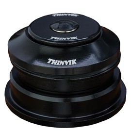 Thinvik Bike Headset 1-1/8 inch Threadless MTB Bicycle Headsets, 44-50.6 mm Head Tube Straight Steerer Fork Bearing for MTB Road Bikes, Black