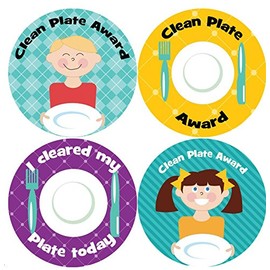 144 Clean Plate Awards 30mm School Reward Stickers for Teachers or Parents